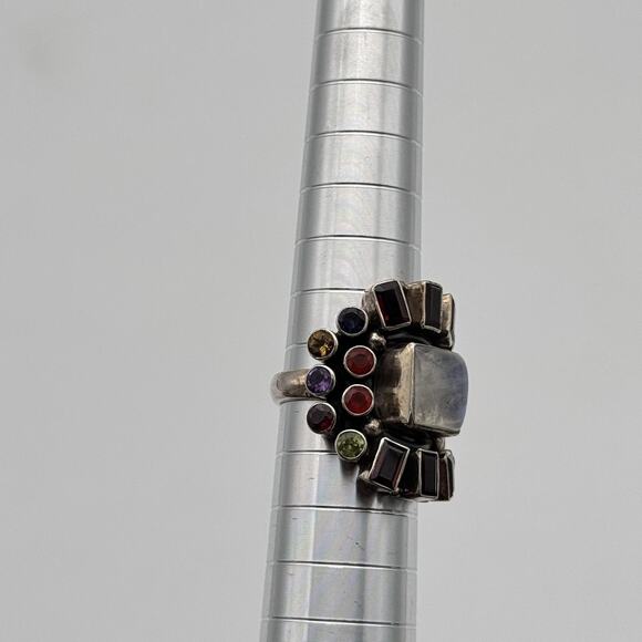 Nicky Butler Ring sz 6 Sterling Silver 925 Rainbow Moonstone India Boho 238/800 - Picture 11 of 14